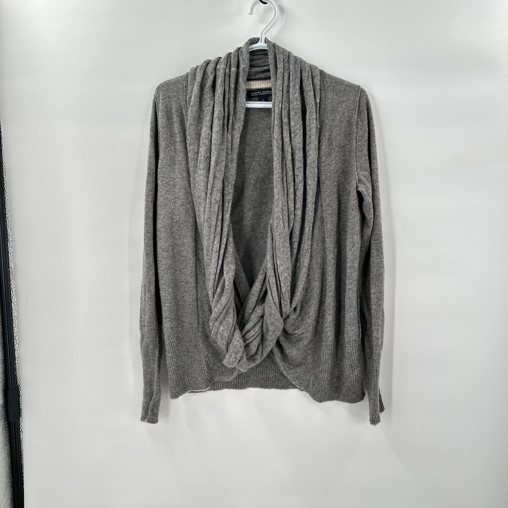 Banana Republic Luxury Cashmere Blend Sweater Womens‎ Small Gray Drape Layer